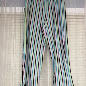 Stripped Fleece Tie Pants